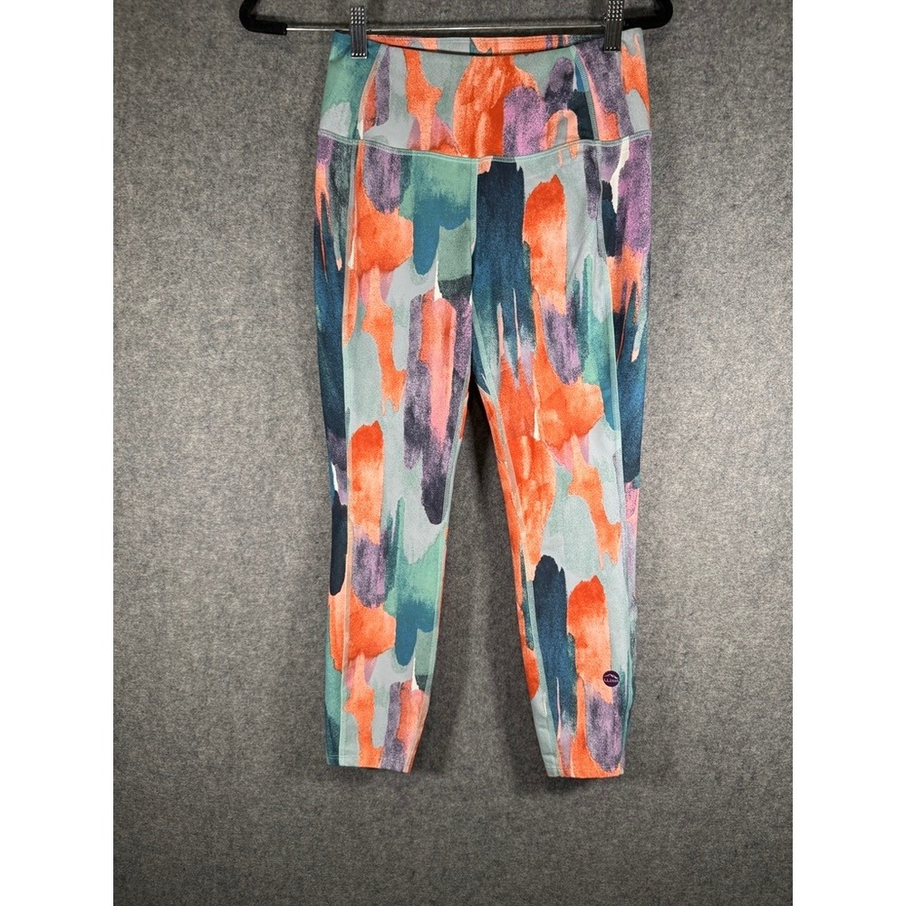 LL Bean Women Size S PET High Rise 7/8 Legging Abstract Watercolor Print Outdoor - Picture 2 of 7
